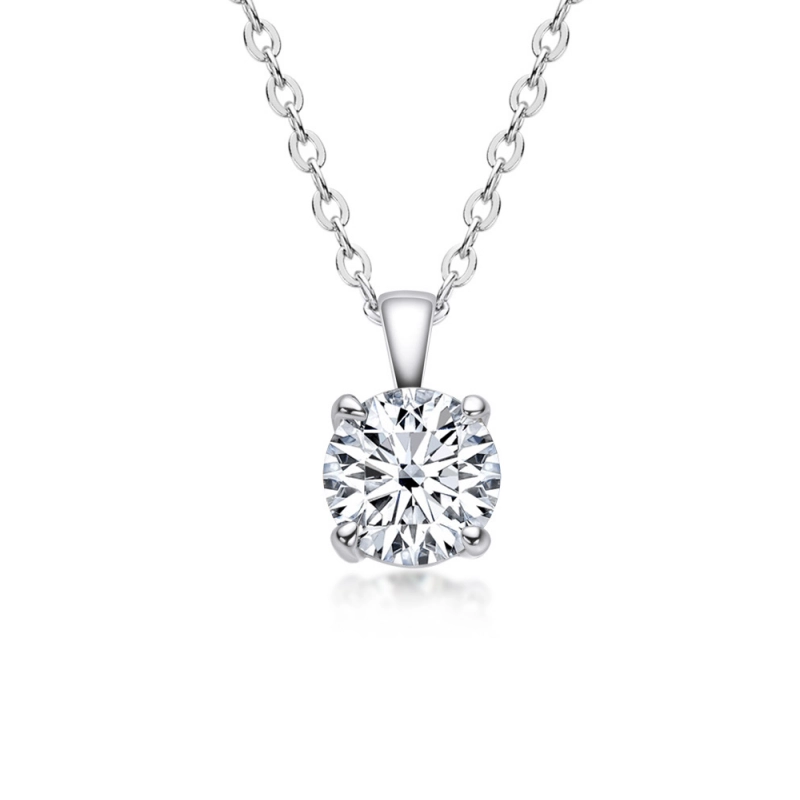 1 carat moissanite pendant necklace for women 925 sterling silver white tone dainty claw necklace elegant luxury jewelry Luma Moissanite gift idea