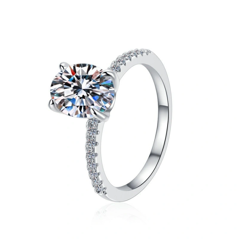 2 carat moissanite oval engagement ring in 18K gold plated 925 sterling silver – bridal jewelry gift by Luma Moissanite