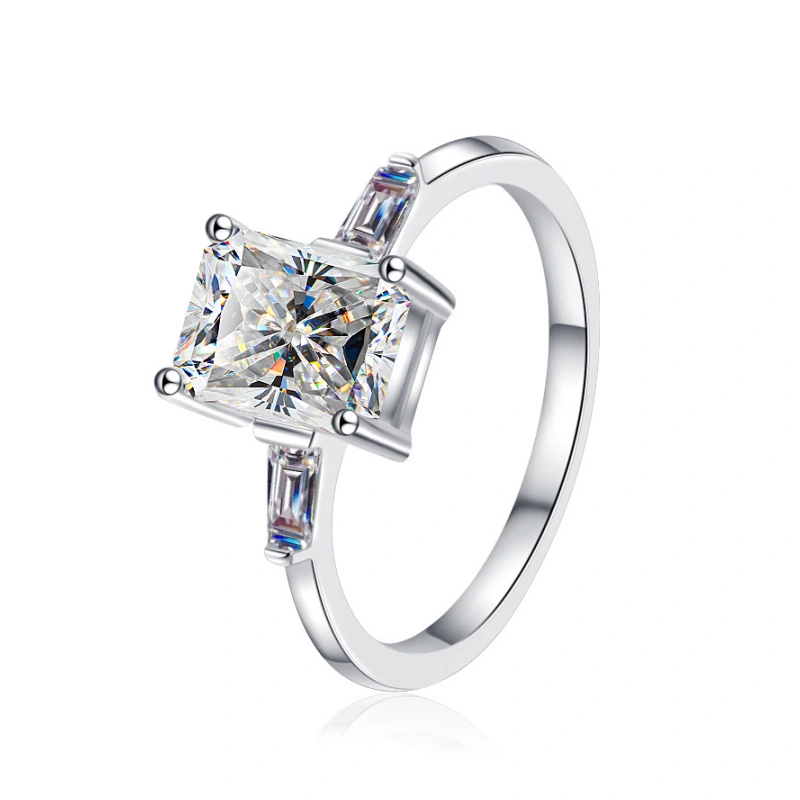 2 Carat Radiant Cut Moissanite Ring in 925 Sterling Silver for Women, Minimalist Luxury Jewelry by Luma Moissanite, Perfect Gift for Engagements and Anniversaries