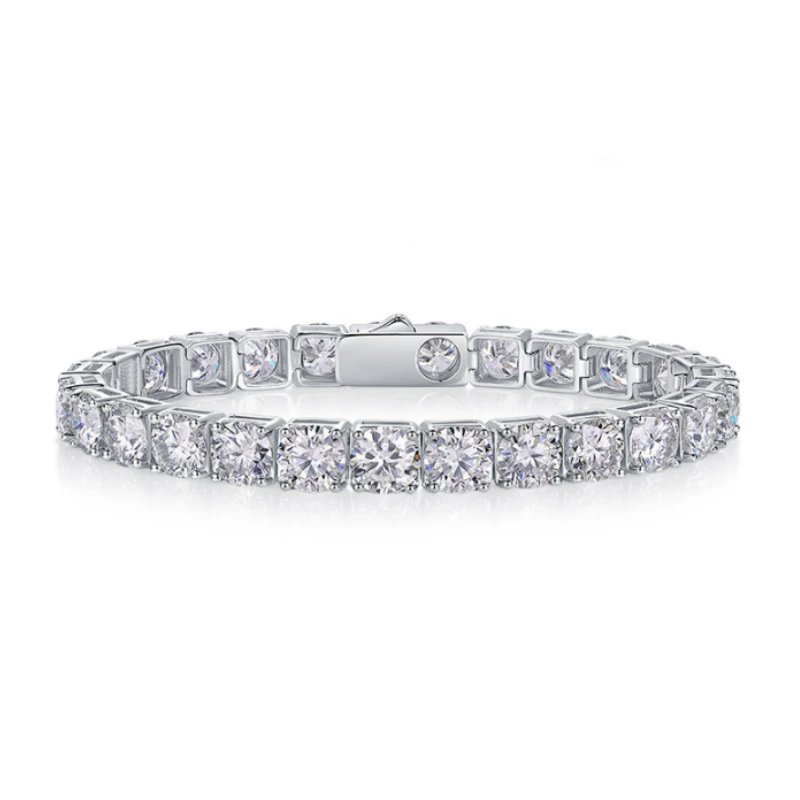 6.5mm Moissanite Tennis Bracelet – 18K White Gold Plated on 925 Sterling Silver | Luxury Statement Jewelry by Luma Moissanite, Perfect for Glamorous Gifts