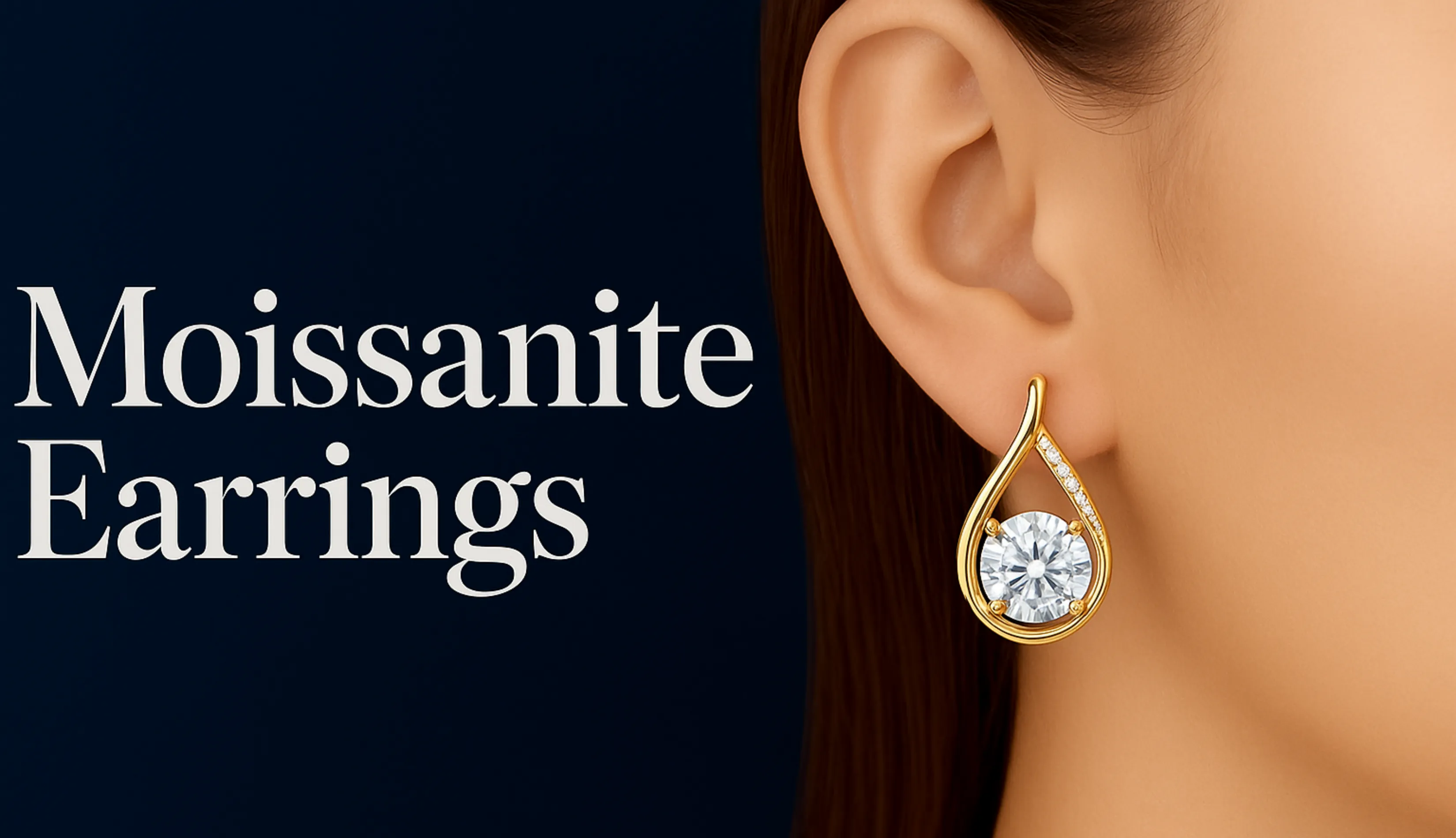 925 silver moissanite earrings for women – classic stud and drop designs, online jewelry gift by Luma Moissanite