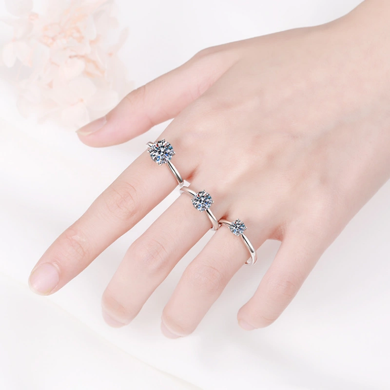 Brilliant round cut Moissanite ring in 925 sterling silver by Luma Moissanite, perfect for anniversaries, engagements, or luxury gifts for women