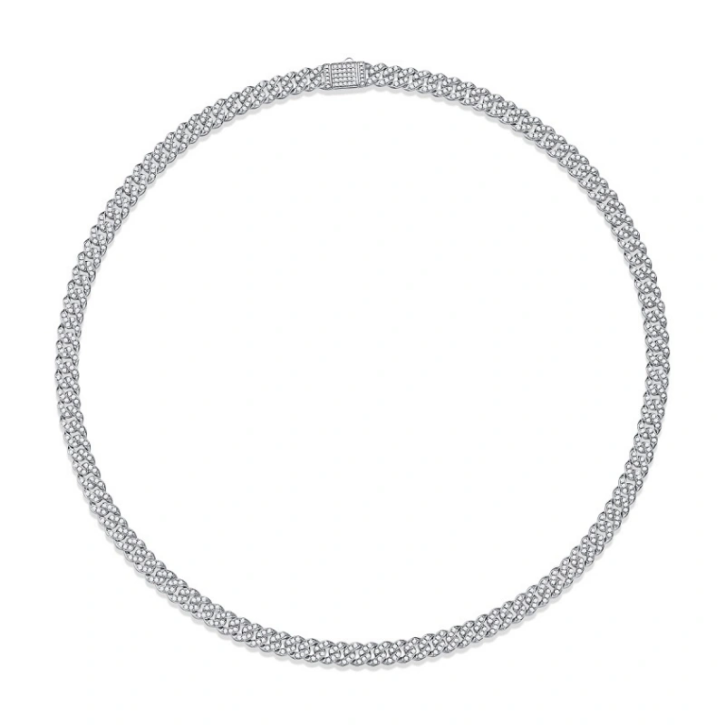 Men’s Luxury Moissanite Cuban Necklace – 18K Gold Plated 925 Sterling Silver Hip Hop Chain by Luma Moissanite