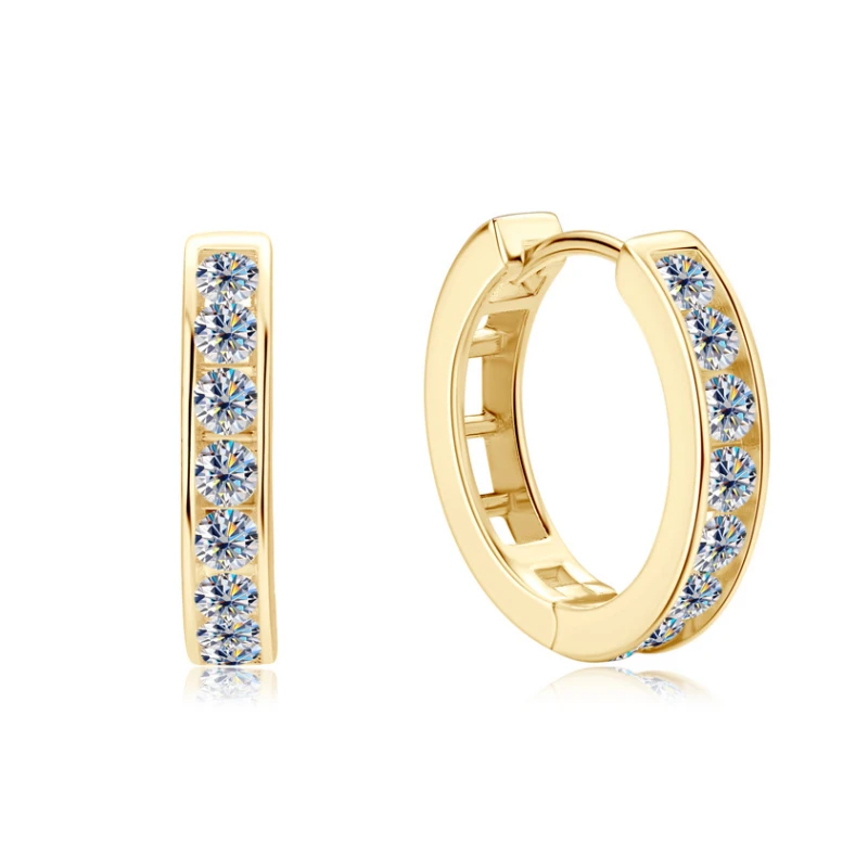 Moissanite Hoop Earrings for Women – S925 Sterling Silver Luxury Designer Hoops, elegant gift jewelry by Luma Moissanite