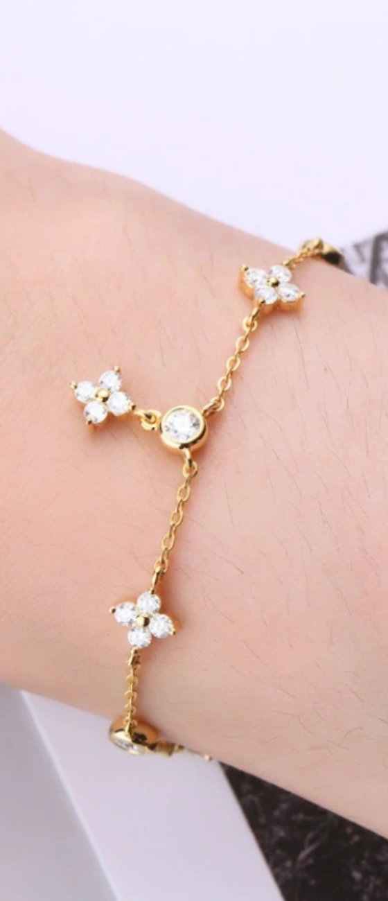 Luxury Moissanite Tennis and Chain Bracelets for Women – 925 Sterling Silver, 18K Gold Plated, Adjustable Fine Jewelry Gifts for Anniversaries, Birthdays, and Special Occasions