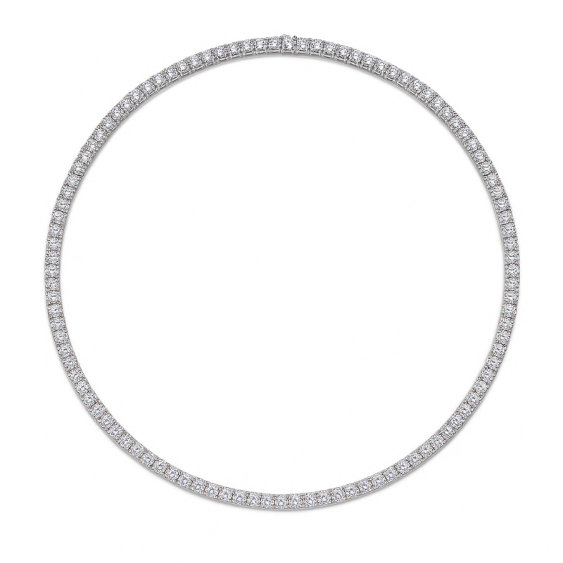 Moissanite tennis necklace for women in 925 sterling silver – elegant luxury jewelry gift