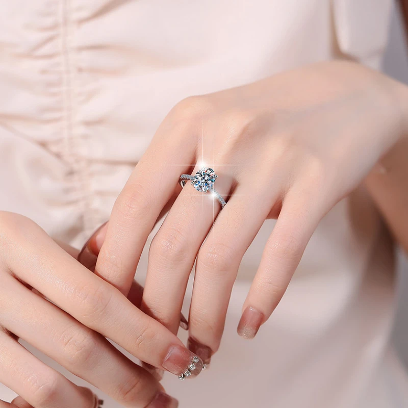 2 carat oval moissanite engagement ring in 18K gold plated 925 sterling silver – classic bridal jewelry by Luma Moissanite