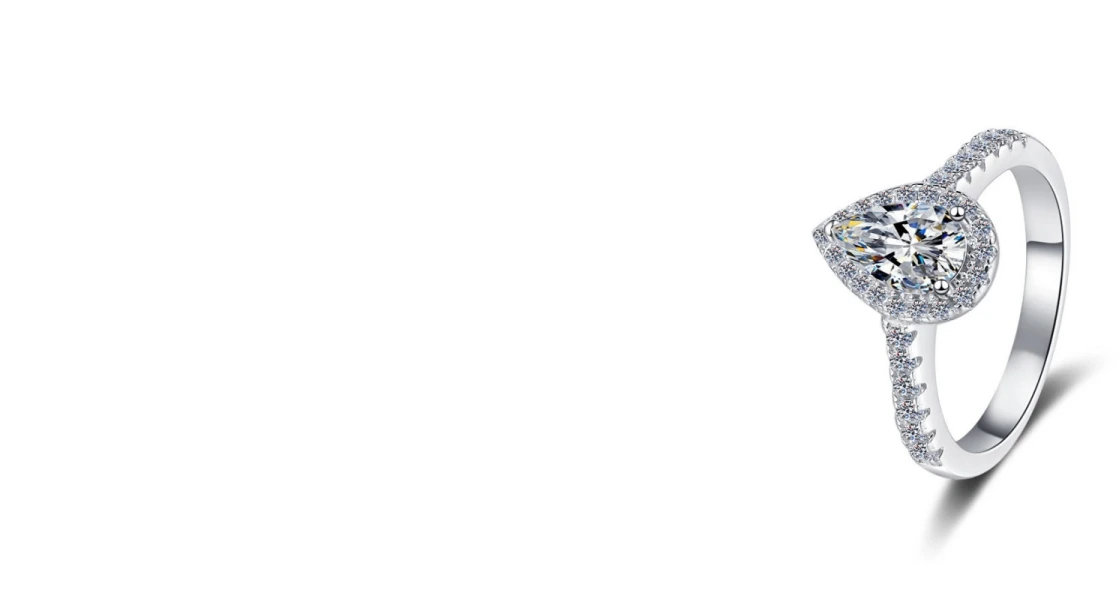 1 carat pear shaped moissanite engagement ring – teardrop solitaire in 925 sterling silver by Luma Moissanite