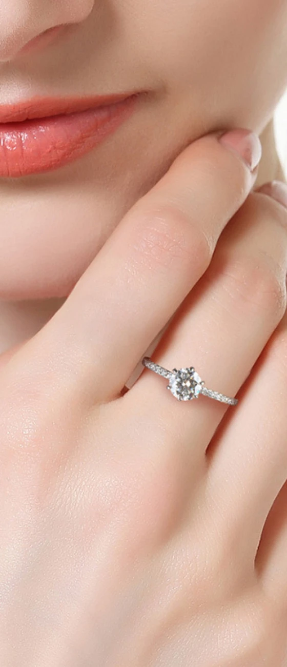 Certified Moissanite Engagement Rings – Oval, Round, and Marquise Cuts in 925 Sterling Silver & 18K Gold Plated Settings, Sparkling Proposal and Wedding Rings for Women
