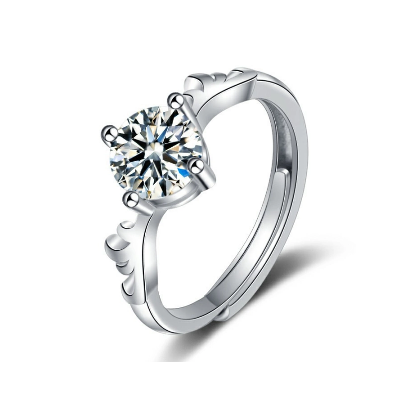 1 Carat Moissanite Deer Antler Adjustable Ring – 925 Sterling Silver Forest Style Jewelry Gift for Women | Luma Moissanite