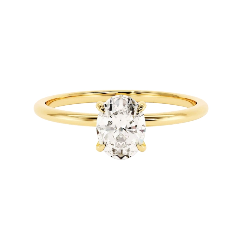 3 Carat Oval Moissanite Ring for Women in 925 Sterling Silver with Gold Plated 4-Prong Setting – Luma Moissanite