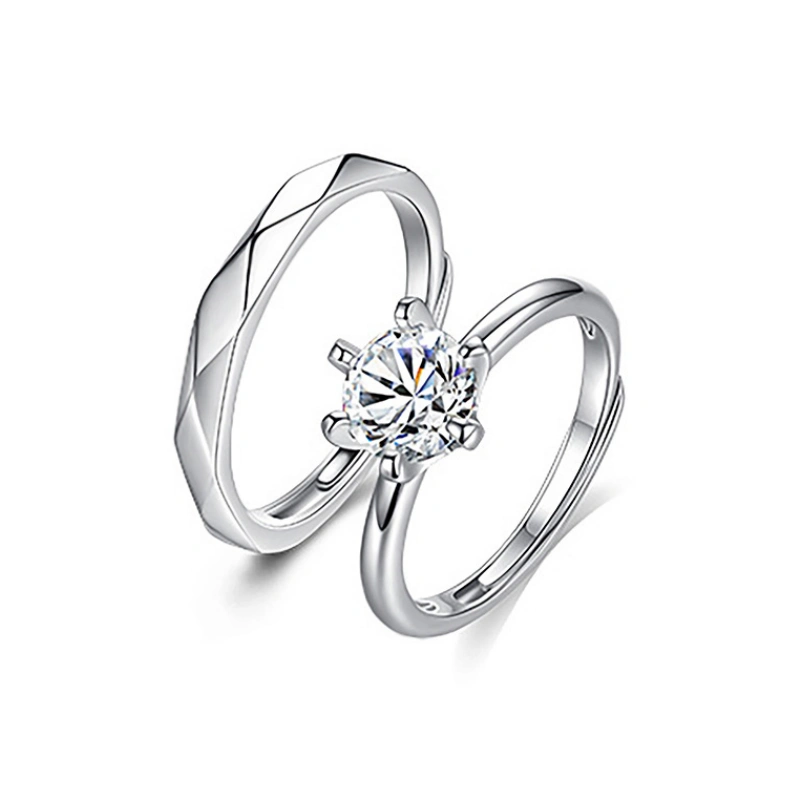 Moissanite Couple Rings Set – 925 Sterling Silver Six Prong Engagement & Wedding Bands for Him & Her | Luma Moissanite