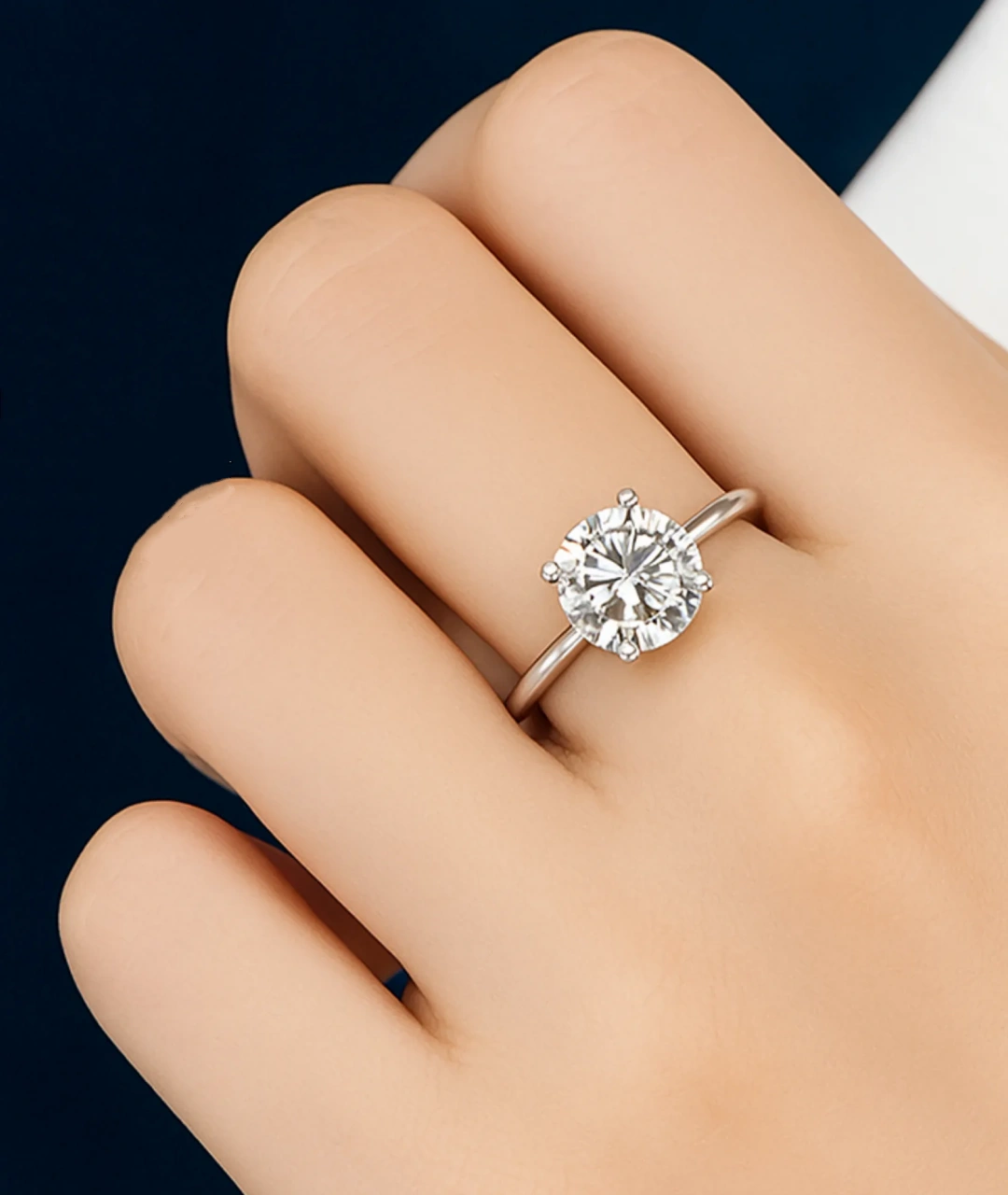 Classic Moissanite Engagement Ring in 925 Sterling Silver – Elegant and Timeless Design by Luma Moissanite
