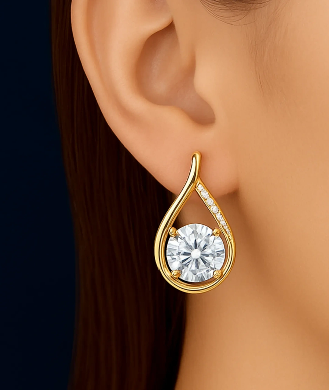 Elegant Moissanite Stud Earrings in S925 Sterling Silver – Classic Sparkle Jewelry by Luma Moissanite