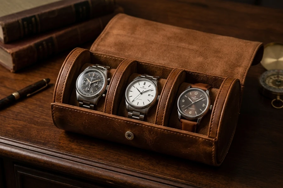 Luxury Leather Watch Rolls and Horology Cases